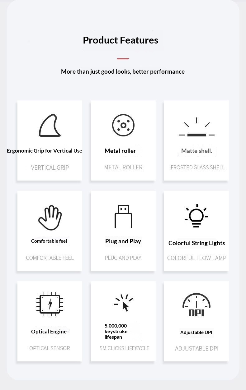 Digitex Digitex ViewSonic MW610 Ter Geçirmez Kaymaz Dikey Ergonomik Işıklı Fare Ofis ve Oyun İçin_voghion.com