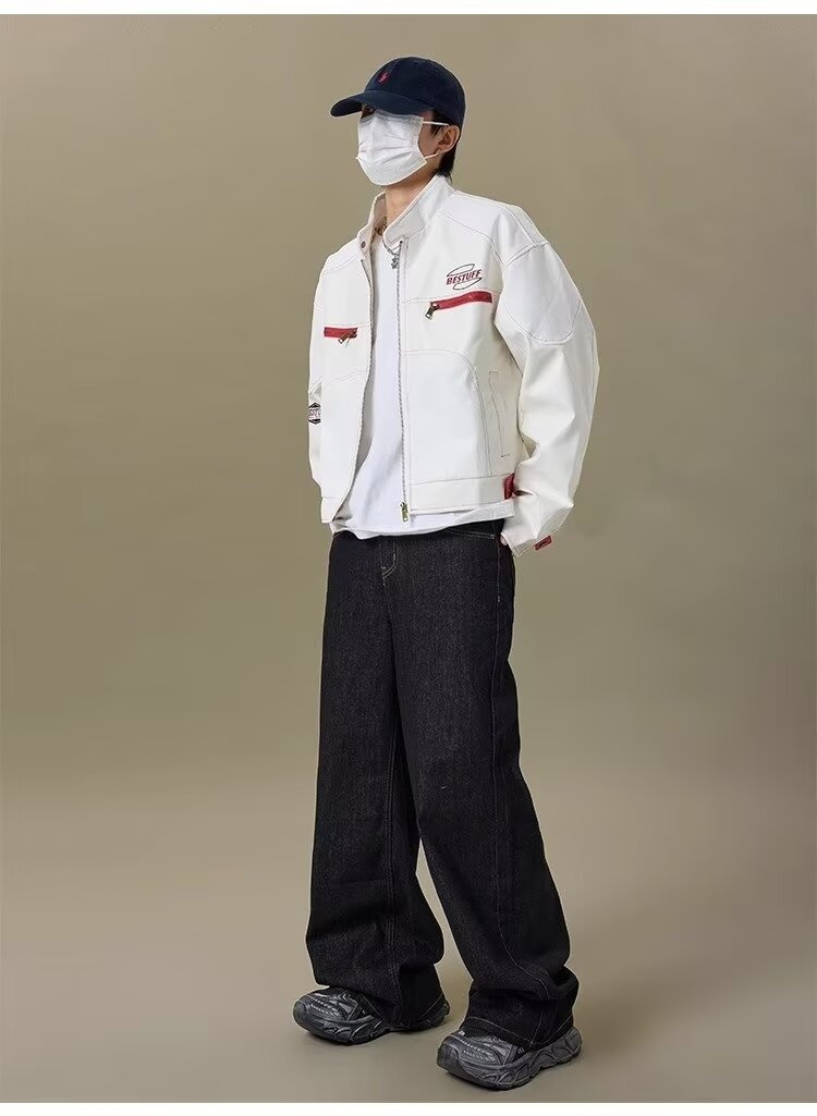 Giacca in pelle da uomo di alta qualità, stile hip hop, stile motociclista, stile corto PU, alla moda, marchio europeo e americano_voghion.com