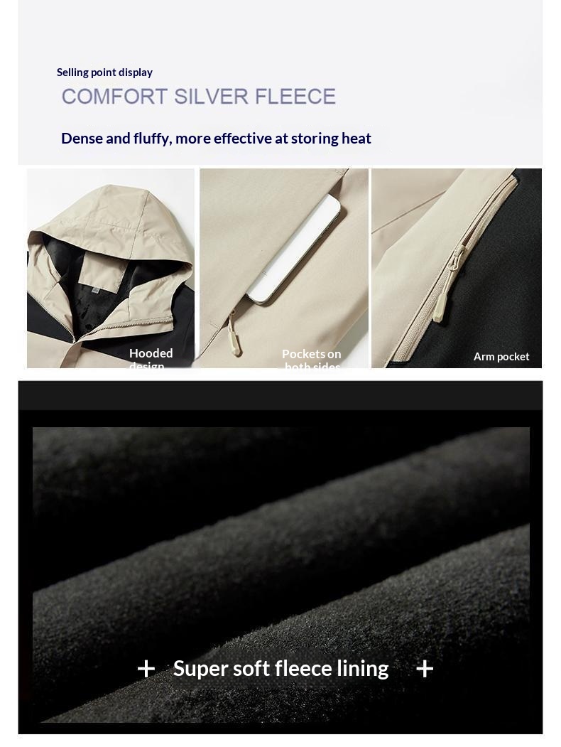 Jungen Softshelljacke mit Print, Herbst/Winter, dünn/dick, fleecegefüttert, 3-in-1, hochwertige Arbeitskleidung mit Print und Stickerei_voghion.com