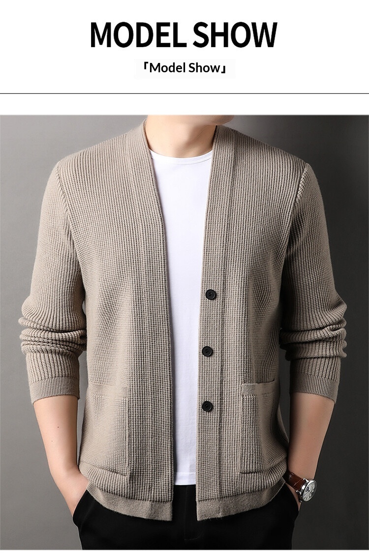 boy Boy Boy High-End Light Spring And Autumn Casual Knitted Cardigan Versatile Comfortable Fashionable Jacket Trendy Men's_voghion.com