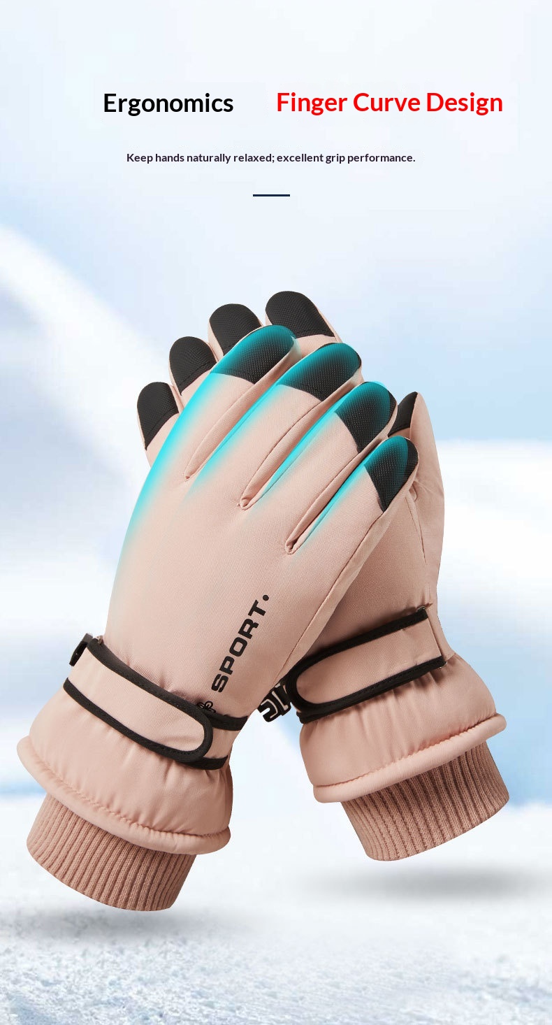 Guanti da sci invernali Boy Boy per uomo e donna, stile coppia, touchscreen da ciclismo, antiscivolo, antivento, impermeabili, foderati in pile,_voghion.com