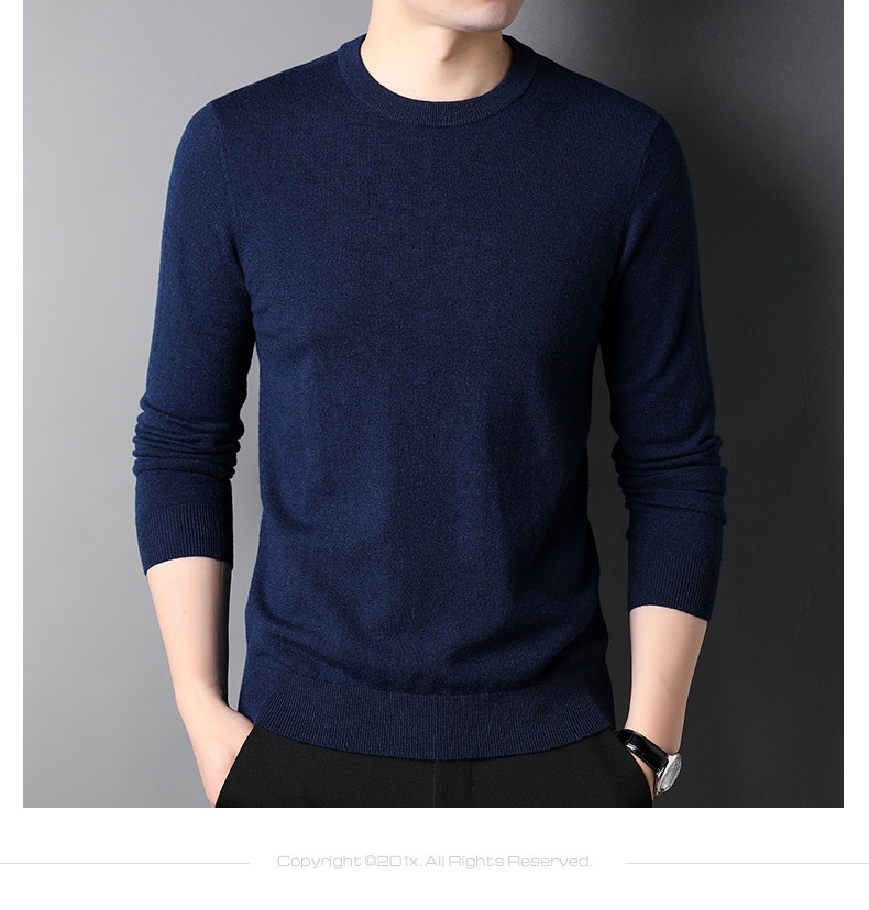 ragazzo Ragazzo Ragazzo Ragazzo Hengyuanxiang Maglione sottile in pura lana al 100% 2023 Autunno Inverno Nuovo girocollo tinta unita Camicia di base Abbigliamento da uomo_voghion.com