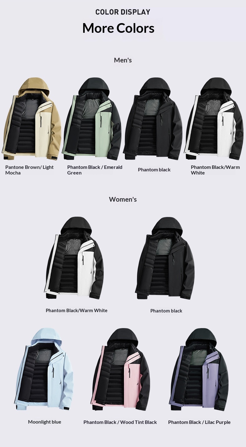 Ensemble deux pièces pour homme, doudoune d'hiver amovible, personnalisable, conforme aux normes nationales._voghion.com