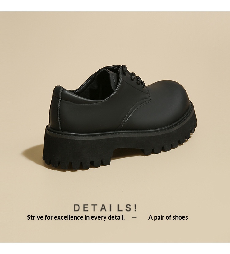 Voyage Voyage Britischer Stil Leder 2025 Frühling Herbst Unisex Runde Zehenpartie Schnürschuhe Retro Derby Loafer Dicke Sohle Bequem_voghion.com