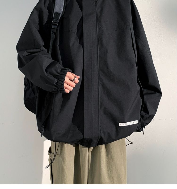 boy Boy Spring And Autumn Trend American Style Waterproof Windproof Solid Color Workwear Softshell Men's Casual Jacket Top_voghion.com