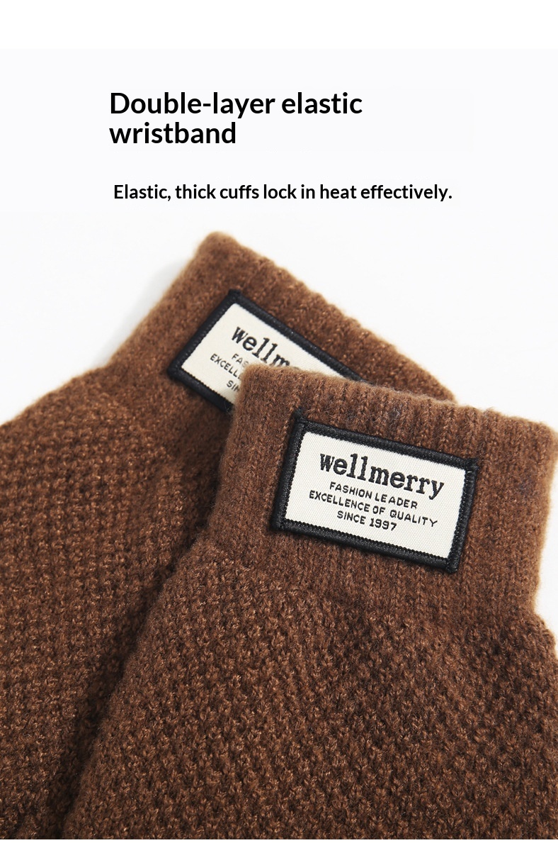 Guanti da ciclismo invernali in pile foderati, spessi, stile coreano, resistenti al freddo, con touchscreen, caldi, in maglia, per uomo e donna_voghion.com