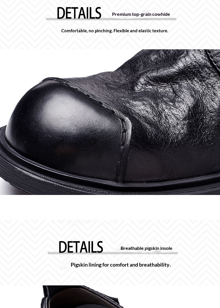 Voyage Purely Handmade Genuine Big Toe Casual Leather For Men Japan Style American Patch Trendy Work Shoes_voghion.com