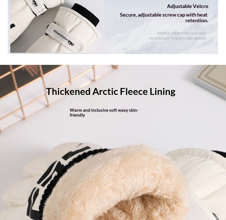 boy Boy Boy Winter Ski Gloves For Men And Women, Outdoor Riding, Fleece-Lined, Thickened, Windproof, Water-Resistant, Warm,_voghion.com
