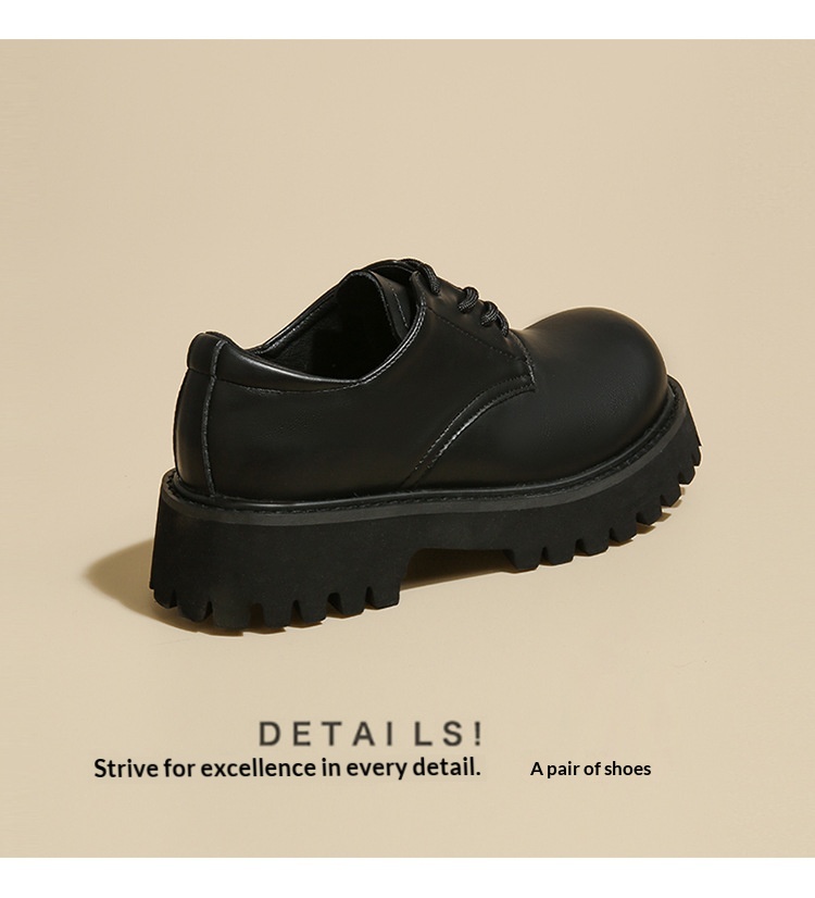 Voyage Voyage Britischer Stil Leder 2025 Frühling Herbst Unisex Runde Zehenpartie Schnürschuhe Retro Derby Loafer Dicke Sohle Bequem_voghion.com