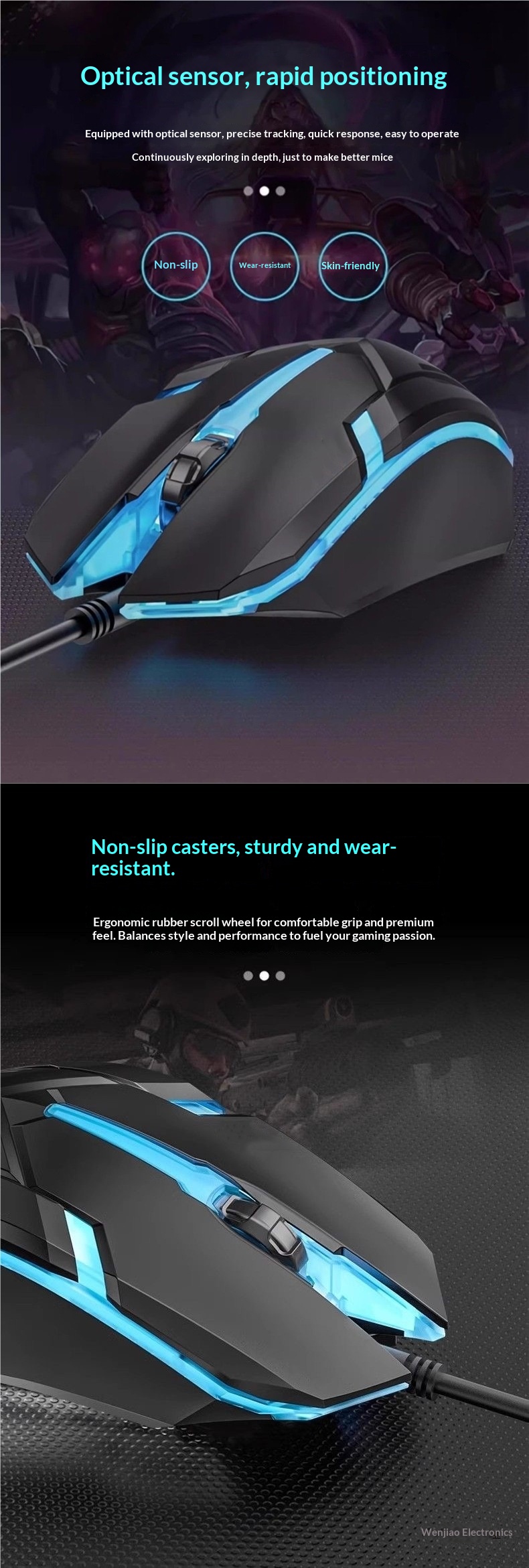 Digitex Digitex Glowing Gaming Wired E-sports Computer USB Adatto per laptop Dell da uomo e da donna Mouse Corpo umano_voghion.com