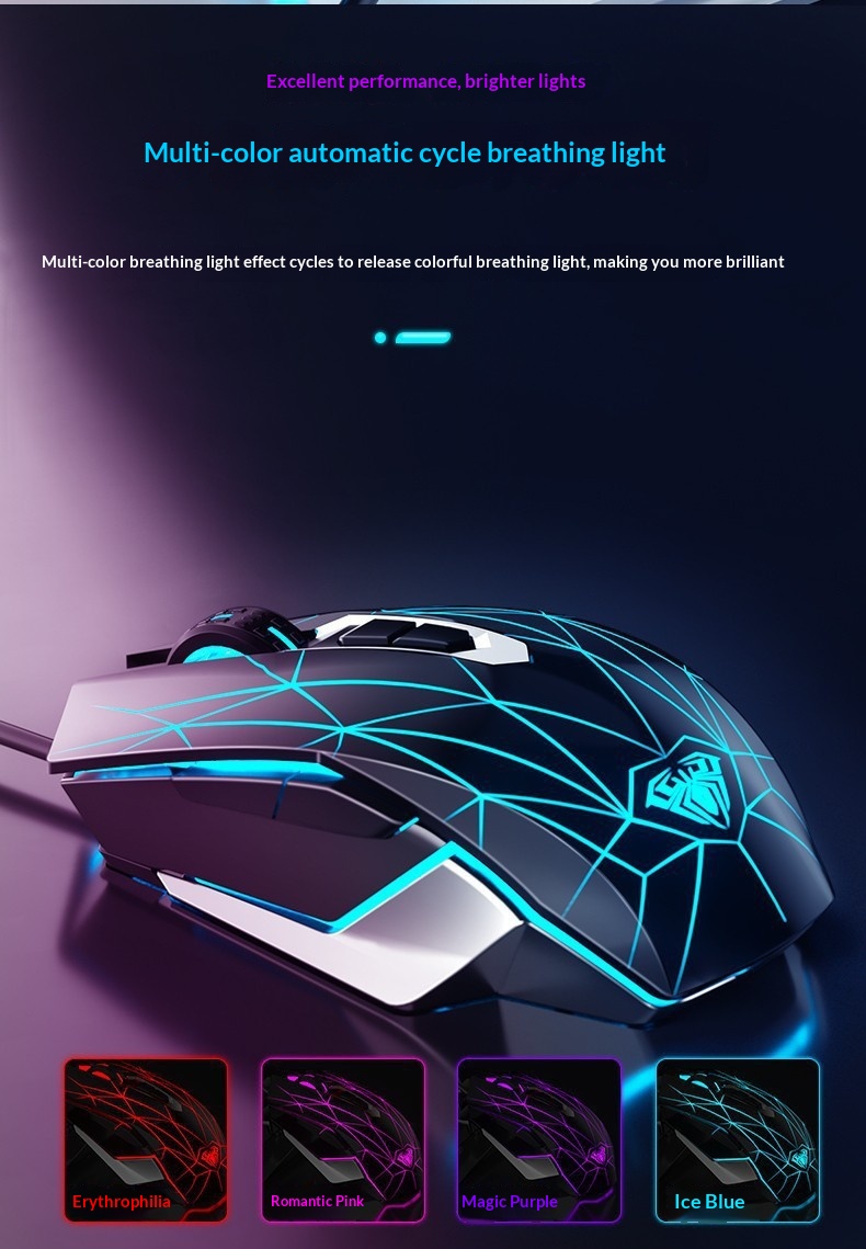 Digitex Digitex AULA/Wolf Spider S50 Gaming Wired E-sports USB Ro Programming PUBG Mouse_voghion.com