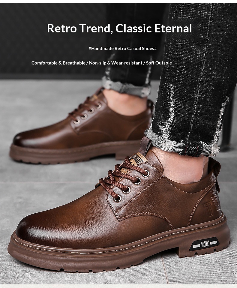 Mocassins souples Voyage Voyage Automne Nouveaux Mocassins Business Casual en cuir Chaussures Derby pour hommes à succès_voghion.com