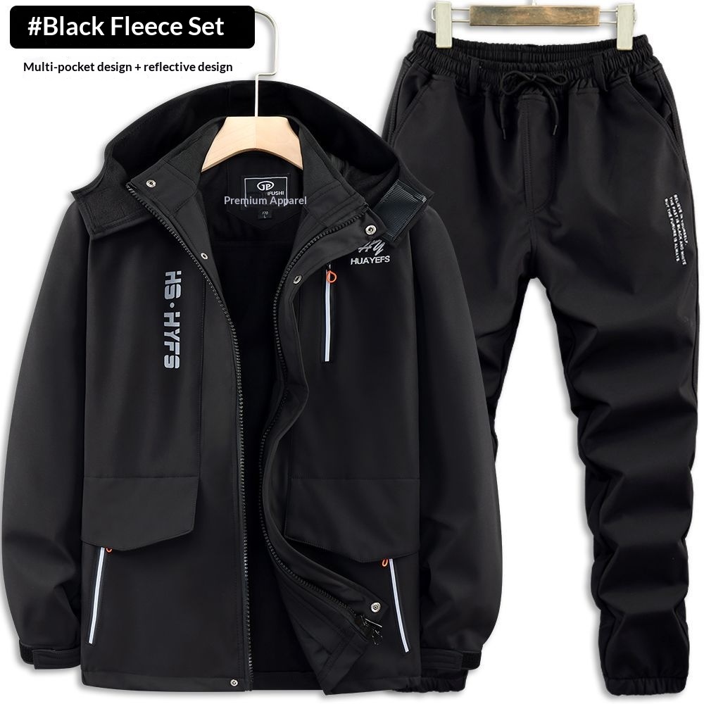 Dreifarbige Winterjacke für Jungen, Fleecegefüttert, dick gefüttert, wasserdicht, winddicht, warm, für Outdoor-Arbeit_voghion.com