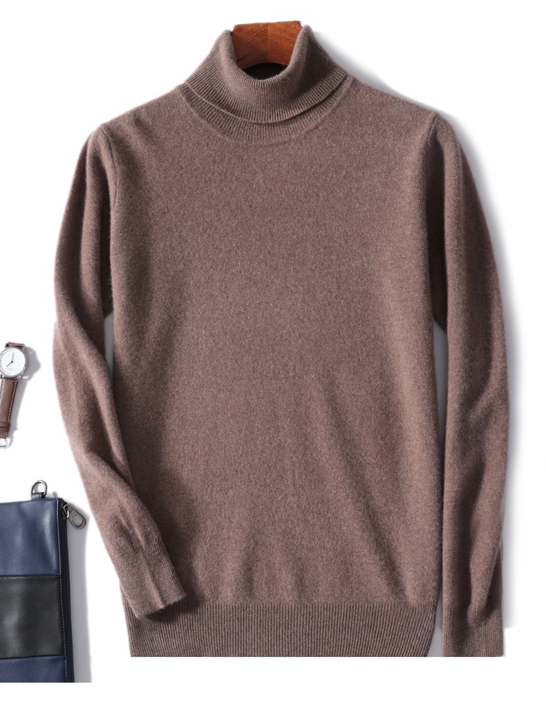 boy Boy Boy New Pure 100% Wool Men's Cashmere Spring Autumn Pullover Versatile Sweater Business Casual Inner Layer Base Shirt_voghion.com