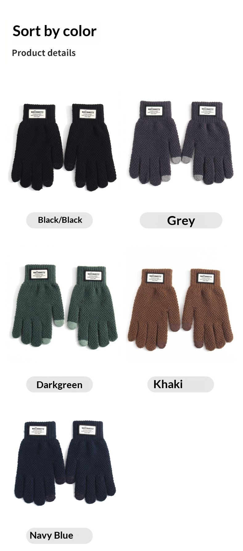 Guanti da ciclismo invernali in pile foderati, spessi, stile coreano, resistenti al freddo, con touchscreen, caldi, in maglia, per uomo e donna_voghion.com