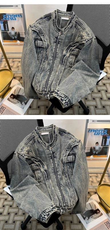 Giacca da motociclista Cleanfit in stile street europeo americano di marca per ragazzo, retrò, resistente, patchwork, primavera e autunno, cappotto in denim_voghion.com