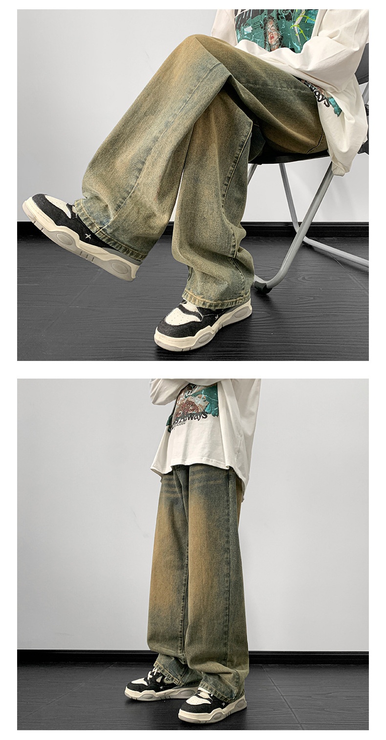 ragazzo Hip Hop europeo per uomo, stile autunnale e invernale, jeans larghi a gamba larga in stile americano, pantaloni cargo casual a gamba dritta_voghion.com