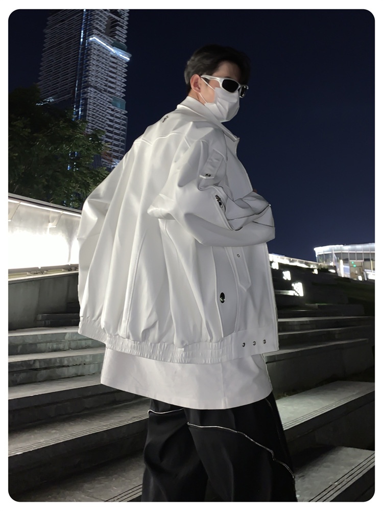 Giacca da motociclista in pelle PU di alta qualità, stile punk decostruito, stile europeo e americano, versatile, tendenza_voghion.com