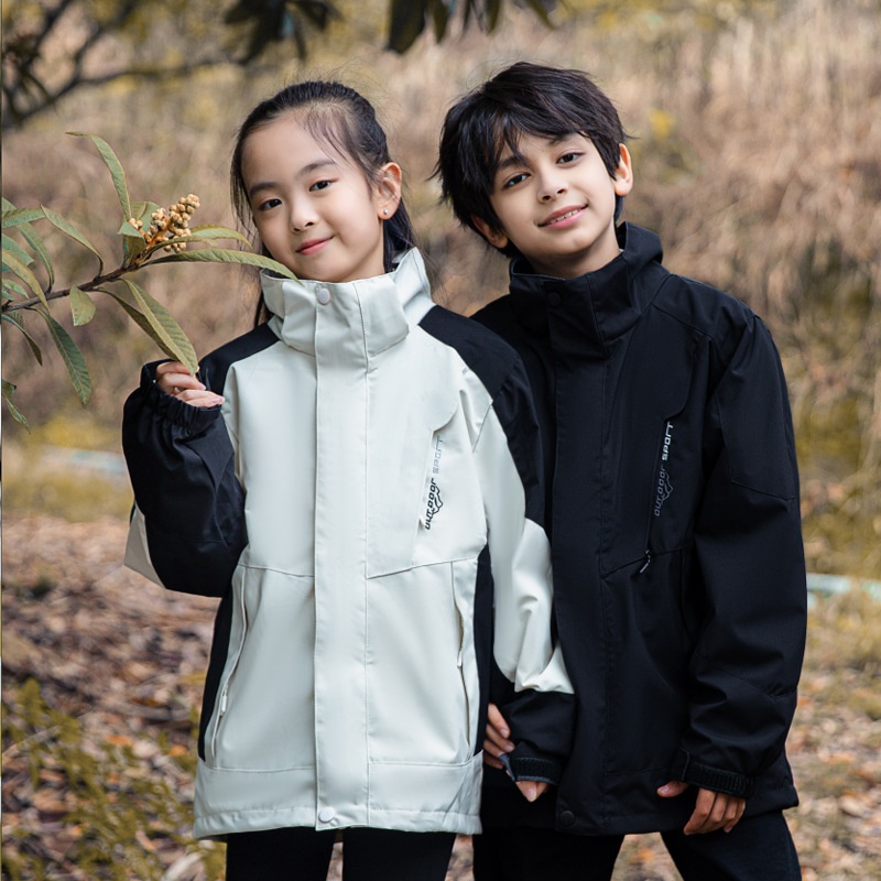 Junge Outdoor-Jacke, wasserdicht, mit individuellem Graphenfutter, winddicht, 3-in-1-Modell mit Aufdruck_voghion.com