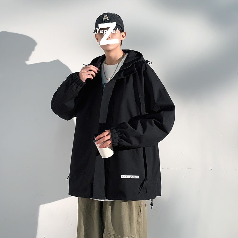 boy Boy Spring And Autumn Trend American Style Waterproof Windproof Solid Color Workwear Softshell Men's Casual Jacket Top_voghion.com