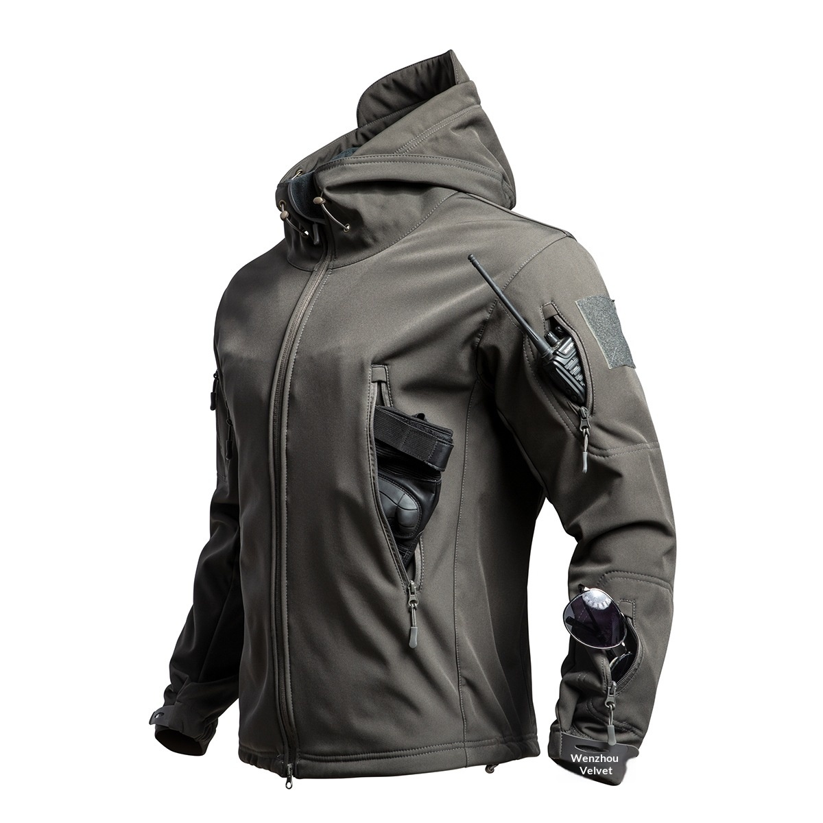 Outdoor-Tarnjacke für Damen und Herren, kältebeständig, 3-in-1, warm, wasserdicht, fleecegefüttert, Softshell für Herbst und Winter_voghion.com