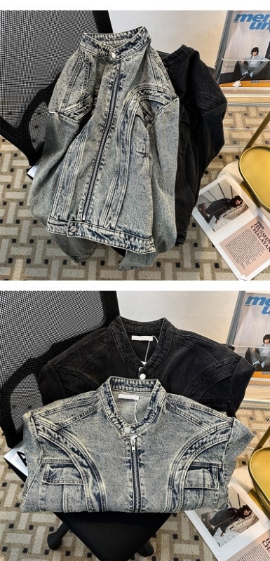 Giacca da motociclista Cleanfit in stile street europeo americano di marca per ragazzo, retrò, resistente, patchwork, primavera e autunno, cappotto in denim_voghion.com