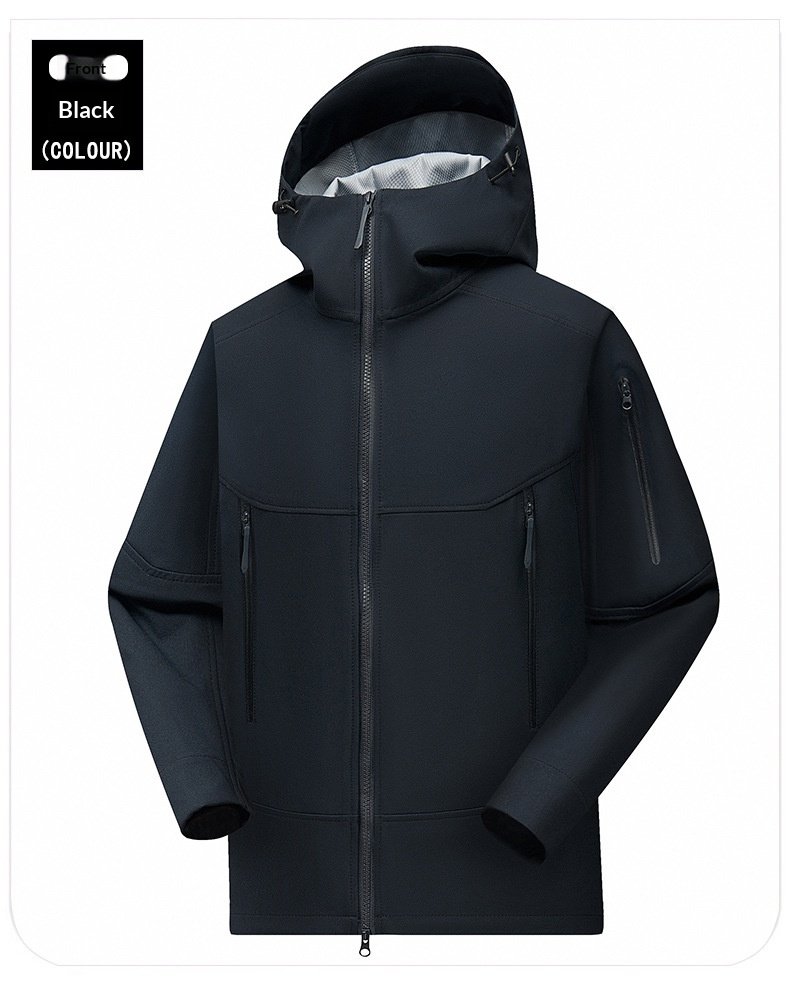 ChicShe ChicShe Style Montagne Outdoor ! Veste softshell à capuche 3D coupe-vent et imperméable pour couple, idéale pour le printemps et l'automne._voghion.com