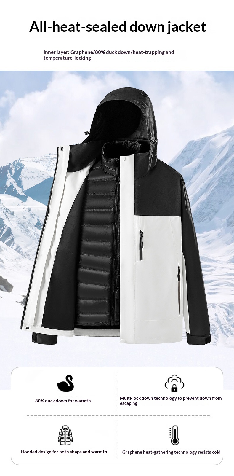 Ensemble deux pièces pour homme, doudoune d'hiver amovible, personnalisable, conforme aux normes nationales._voghion.com