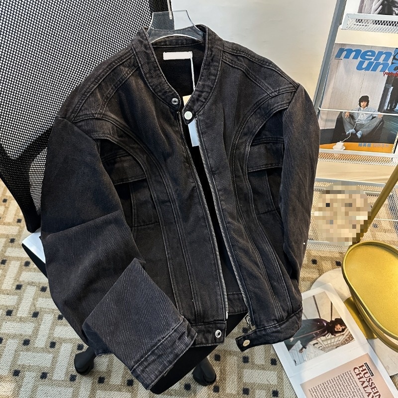 Giacca da motociclista Cleanfit in stile street europeo americano di marca per ragazzo, retrò, resistente, patchwork, primavera e autunno, cappotto in denim_voghion.com