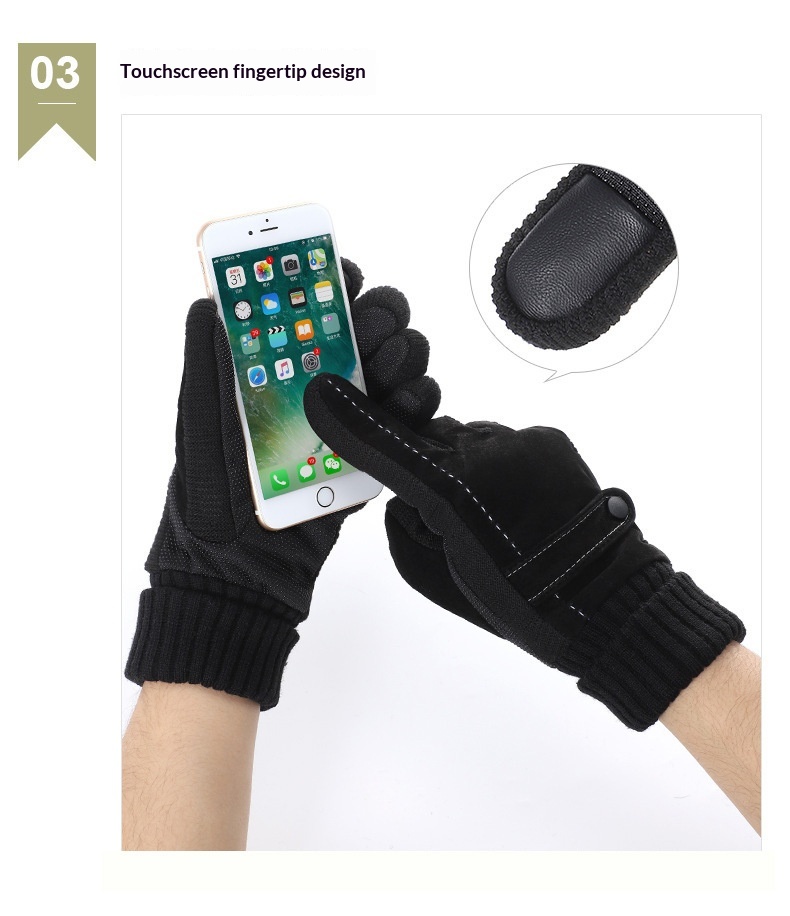 boy Boy Boy Pigskin Gloves Men Winter Fleece Lined Thickened Warm Motorcycle Riding Electric Bike Anti-Slip Outdoor Skiing_voghion.com