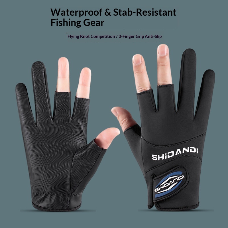 Guanti da pesca invernali da uomo, antiforatura, impermeabili, con tre dita esposte, antiscivolo, professionali_voghion.com