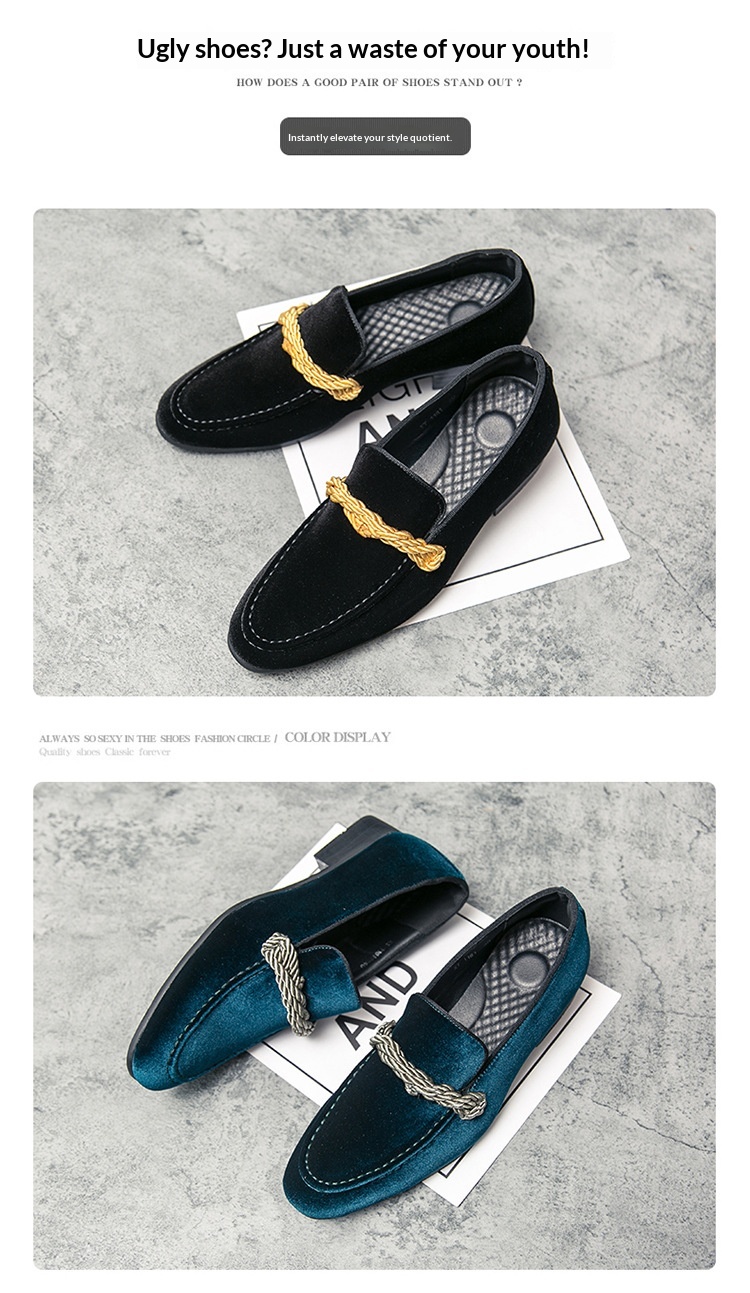 Voyage Voyage British Style Suede Loafers Cross-Border Large Size Men's 38-48 Sizes 2024 New Braided Personality Leather Shoes_voghion.com