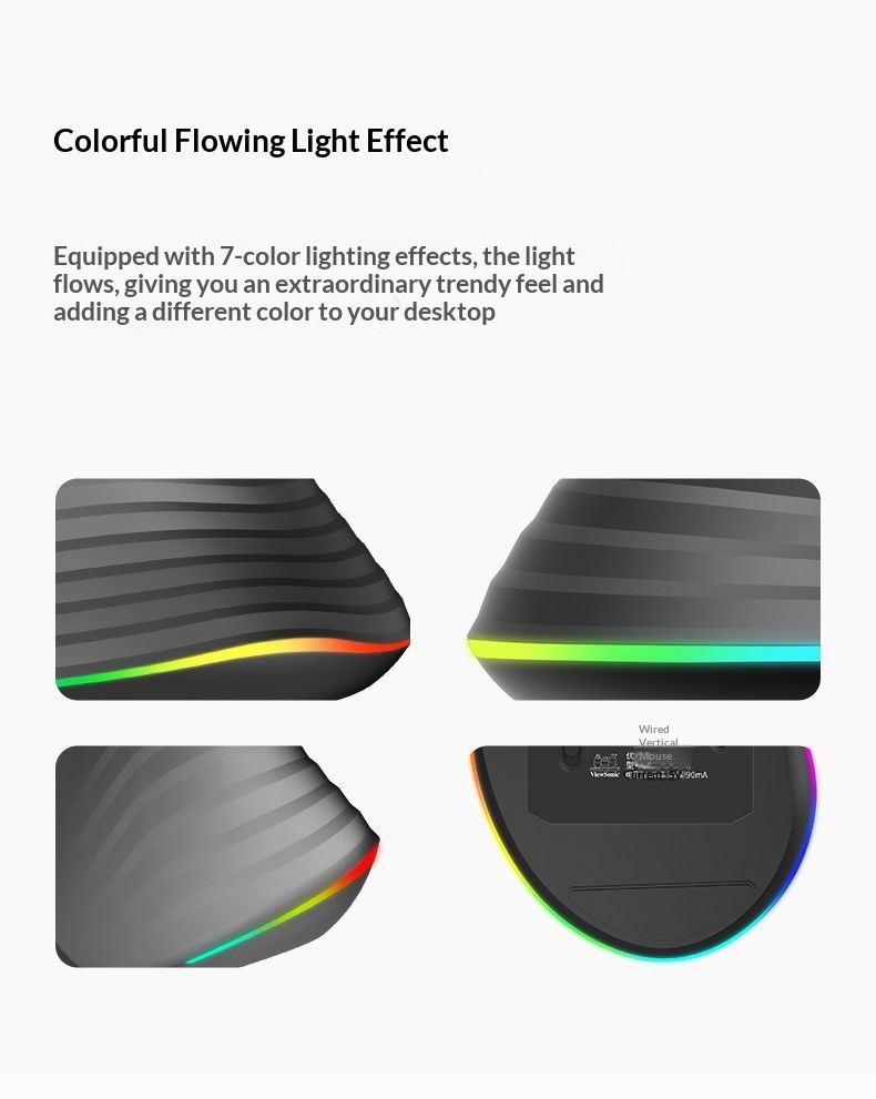 Digitex Digitex ViewSonic MW610 Ter Geçirmez Kaymaz Dikey Ergonomik Işıklı Fare Ofis ve Oyun İçin_voghion.com