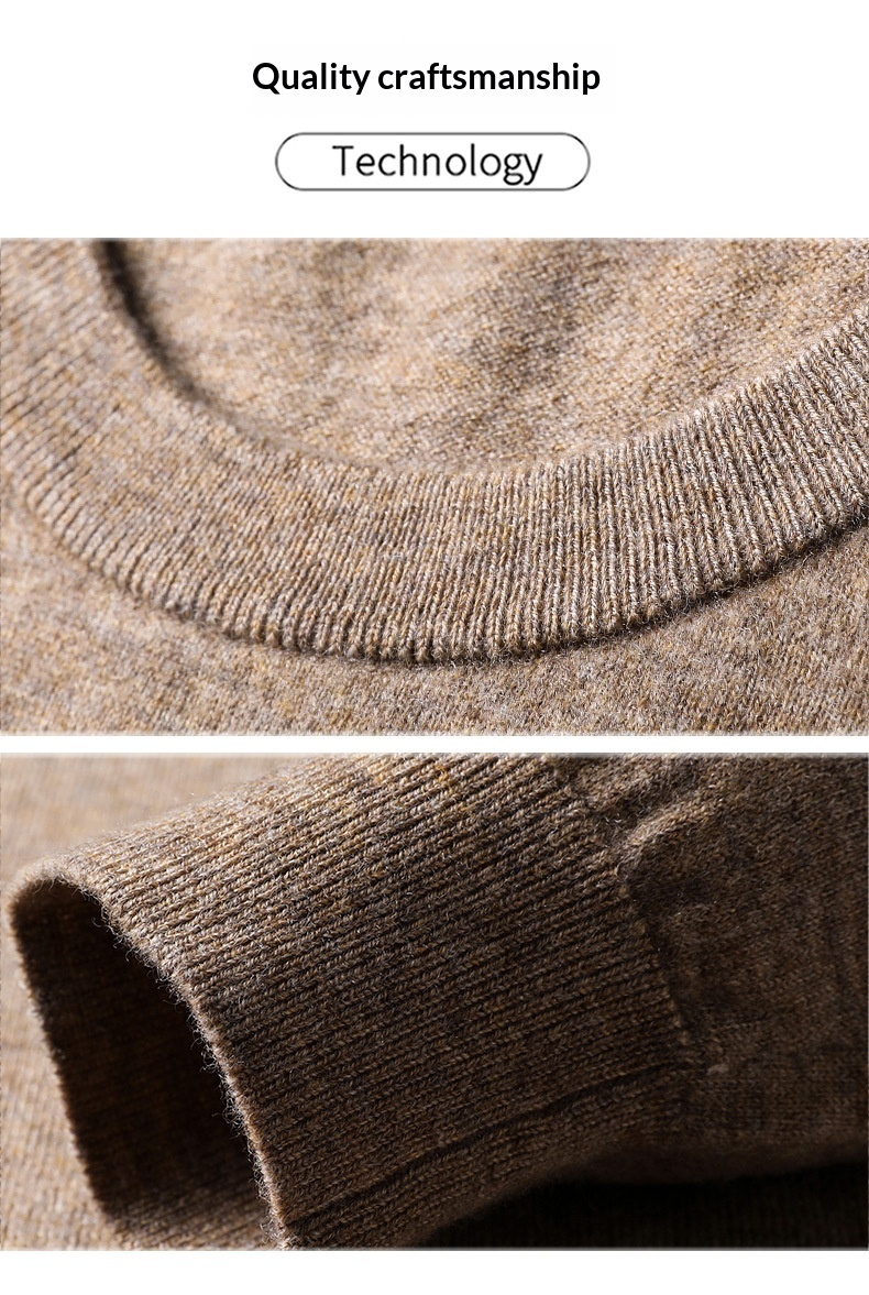 ragazzo Ragazzo Ragazzo Ragazzo Hengyuanxiang Maglione sottile in pura lana al 100% 2023 Autunno Inverno Nuovo girocollo tinta unita Camicia di base Abbigliamento da uomo_voghion.com