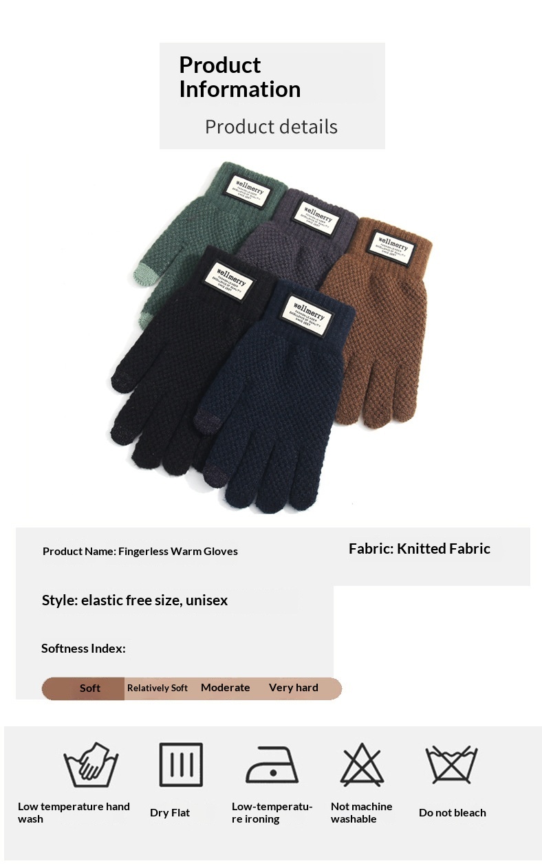 Guanti da ciclismo invernali in pile foderati, spessi, stile coreano, resistenti al freddo, con touchscreen, caldi, in maglia, per uomo e donna_voghion.com