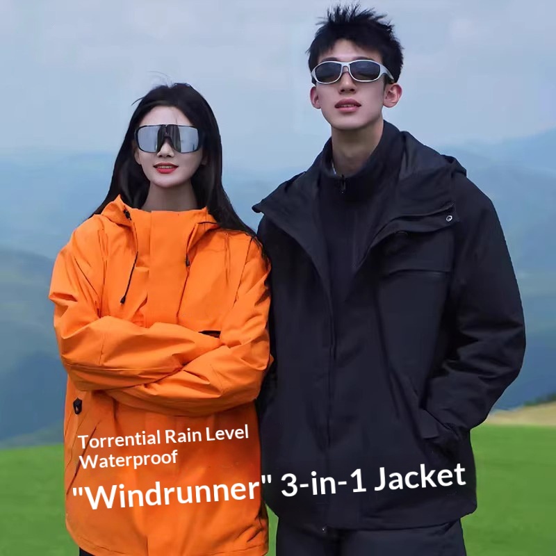 ragazzo Ragazzo Luo Tuo Stesso stile Donna Tre in Uno Escursionismo all'aperto Funzionale Foderato in Pile Idrorepellente Softshell Tre Porte_voghion.com