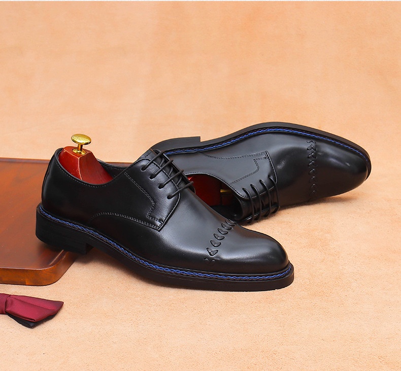 Voyage Hochwertige, handgefertigte Herren-Schnürschuhe aus Rindsleder – elegante Derby-Schuhe mit drei Gelenken_voghion.com