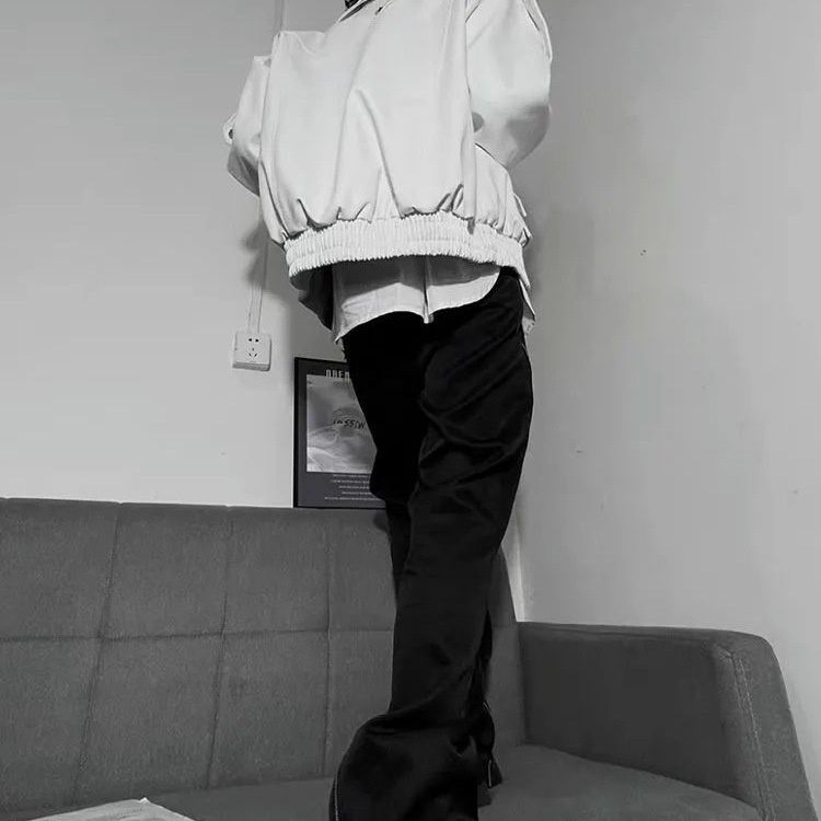 Giacca in pelle bianca retrò da uomo, stile primavera-autunno, modello corto da motociclista europeo e americano_voghion.com