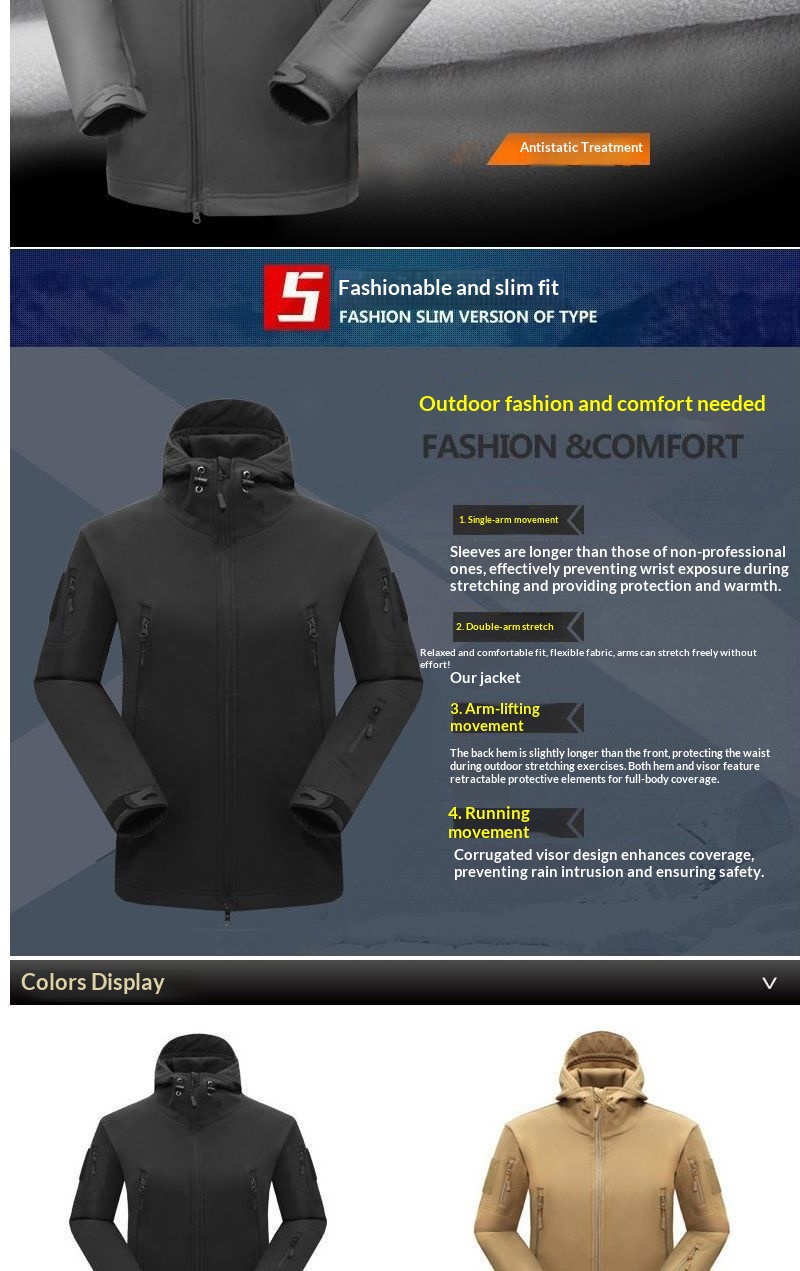 boy Boy Outdoor Shark Skin Jacket For Men, Autumn And Winter Fleece Coat, Soft Shell Windproof Waterproof Tactical Suit, Thermal_voghion.com