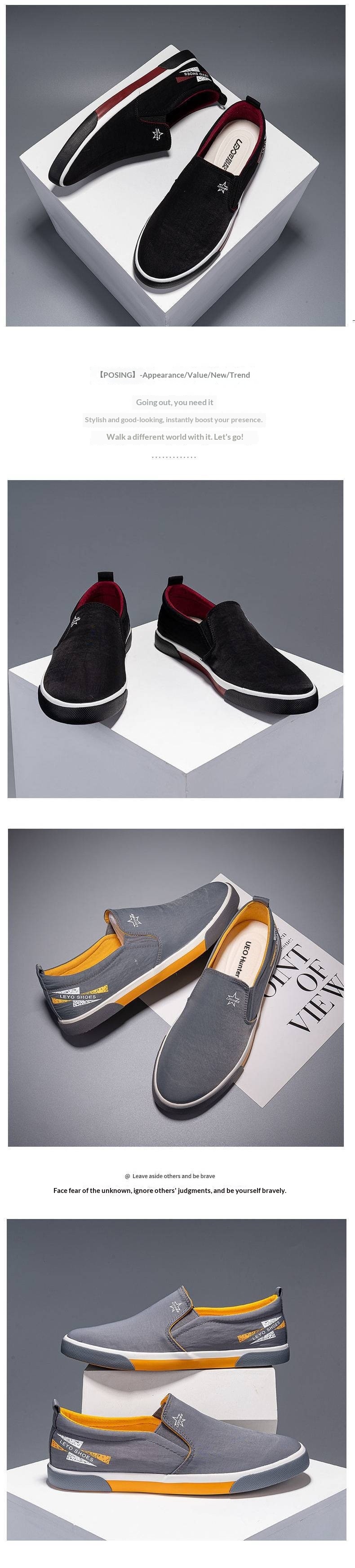 WalkPrime WalkPrime European Style Men's Slip-On Trendy Loafers Korean Version Waterproof Fabric Comfortable Soft Sole Driving Shoes For Men_voghion.com