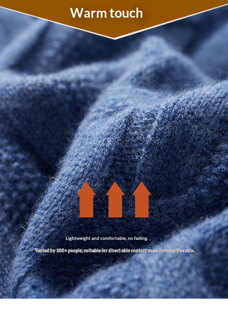 boy Boy Boy Boy 23 Autumn Winter New Men's Half Turtleneck Thickened Wool Pullover Solid Color Casual Plus Size Twisted Knit Sweater_voghion.com