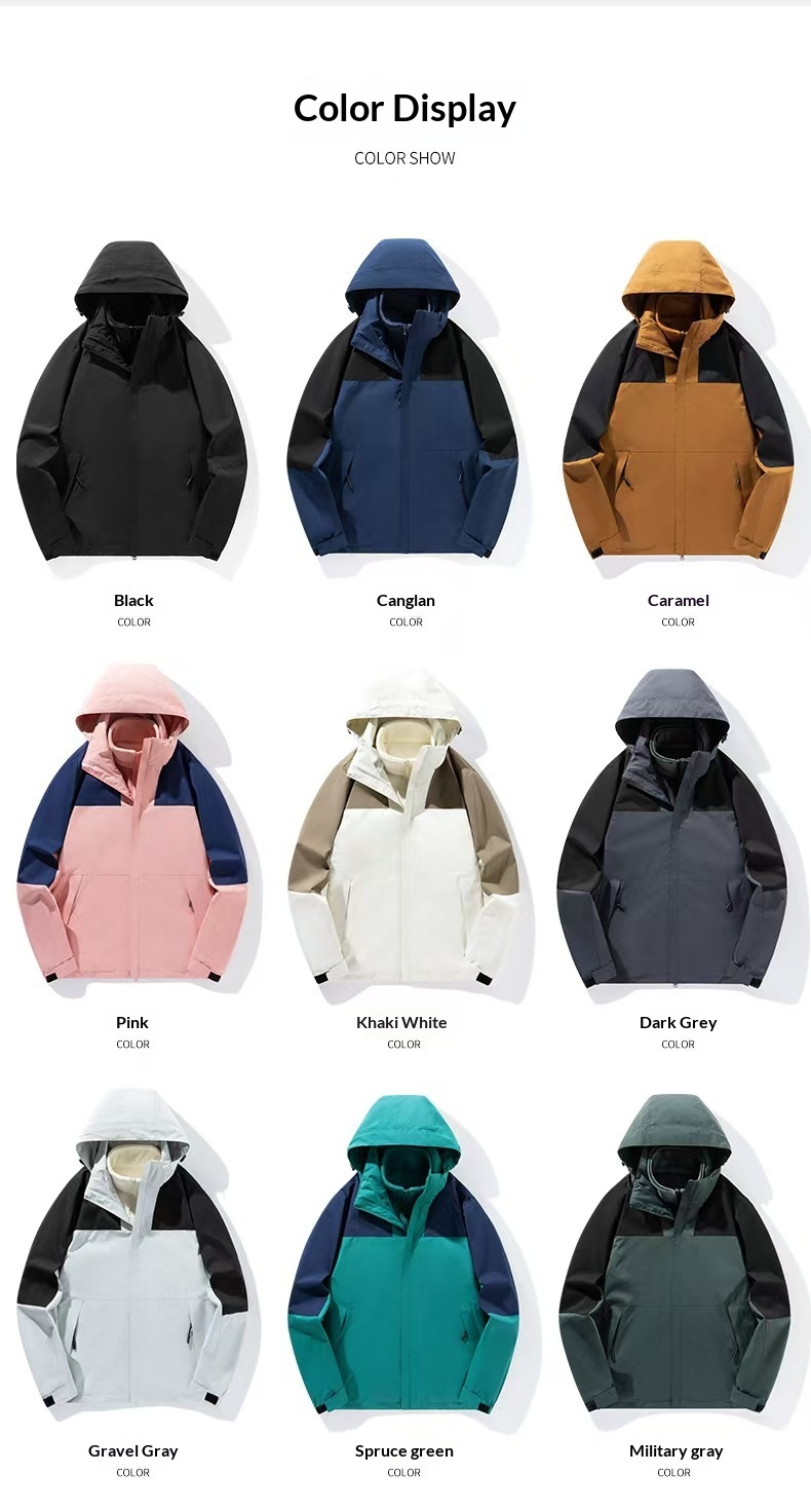 boy Boy 2024 Large Size Outdoor For Men Waterproof Windproof Detachable Windbreaker Jacket Coat With Removable Hood_voghion.com