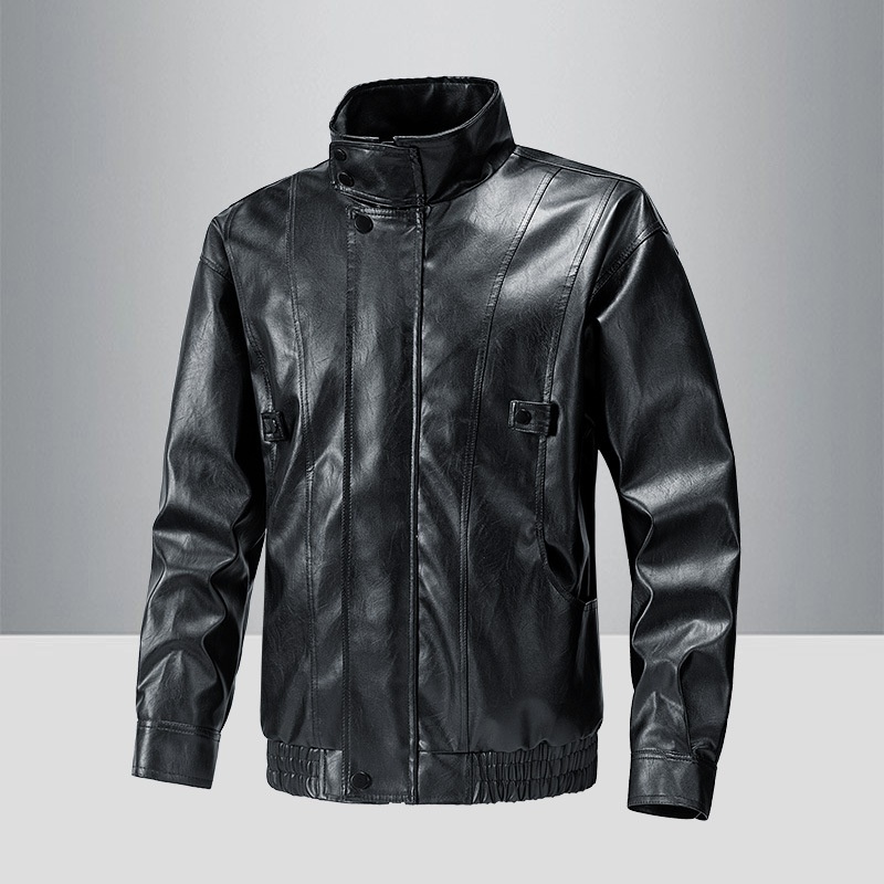 ragazzo Moda di strada europea e americana all'ingrosso transfrontaliera larga per uomo, stile di coppia alla moda, pelle nera da motociclista_voghion.com