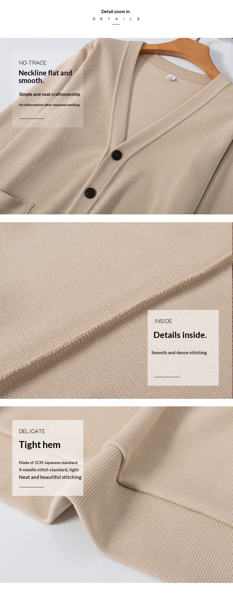 Cardigan lavorato a maglia per donna, lavabile in lavatrice, felpa con scollo a V in cotone Xinjiang, cardigan da donna, giacca piccola per_voghion.com