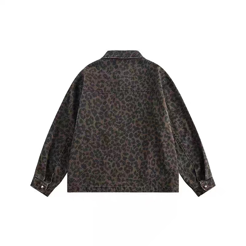 boy 2024 Style Functional Leopard Print Lapel Jacket For Men Women Spring Winter New Trendy European And American Zipper_voghion.com