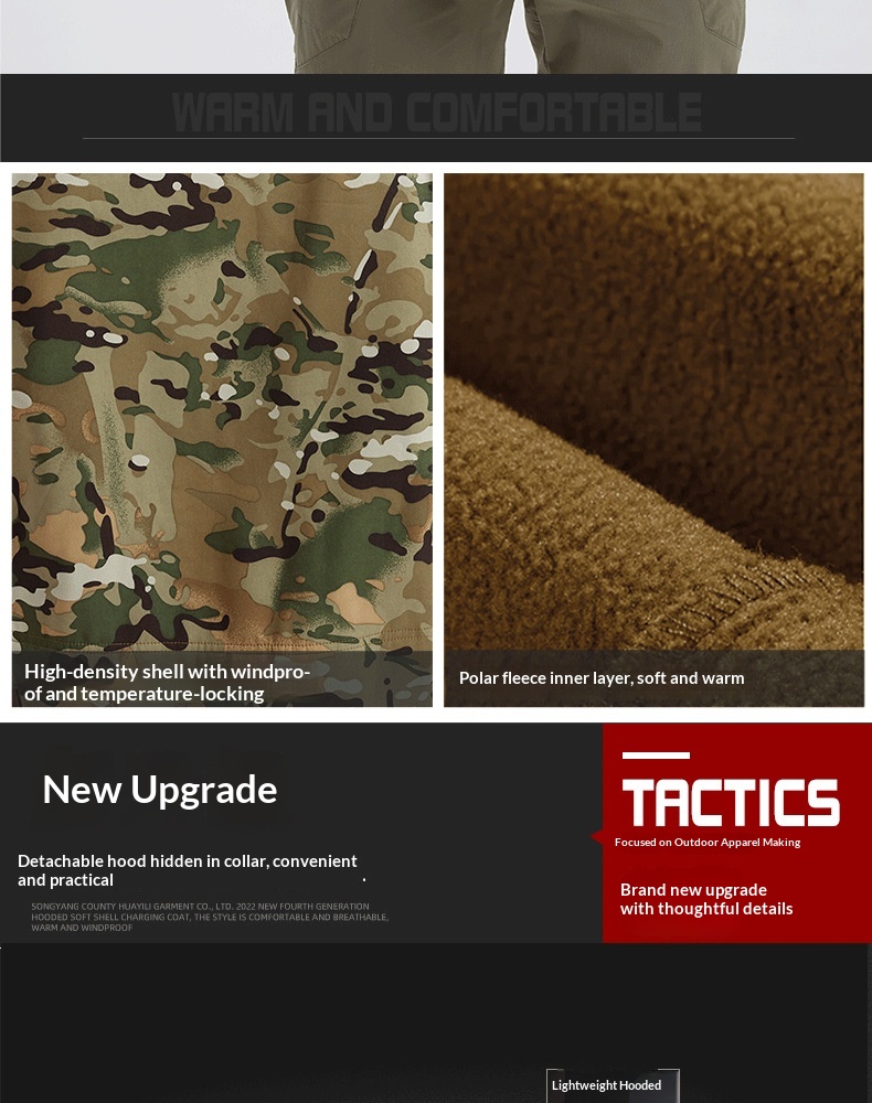 Veste polaire épaisse et chaude, coupe-vent, softshell de quatrième génération pour homme, idéale pour le cyclisme et les sports de plein air en automne et en hiver._voghion.com