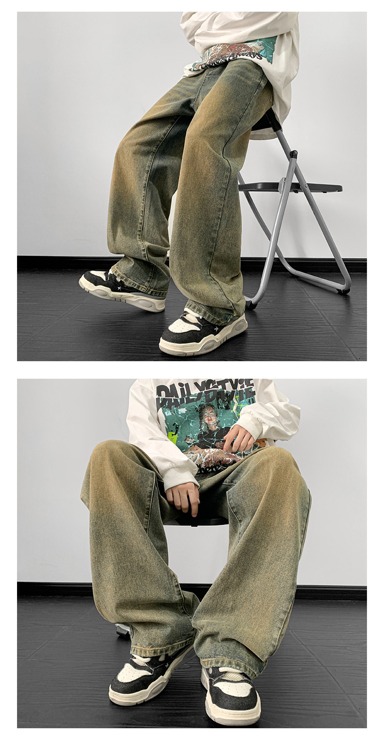 ragazzo Hip Hop europeo per uomo, stile autunnale e invernale, jeans larghi a gamba larga in stile americano, pantaloni cargo casual a gamba dritta_voghion.com