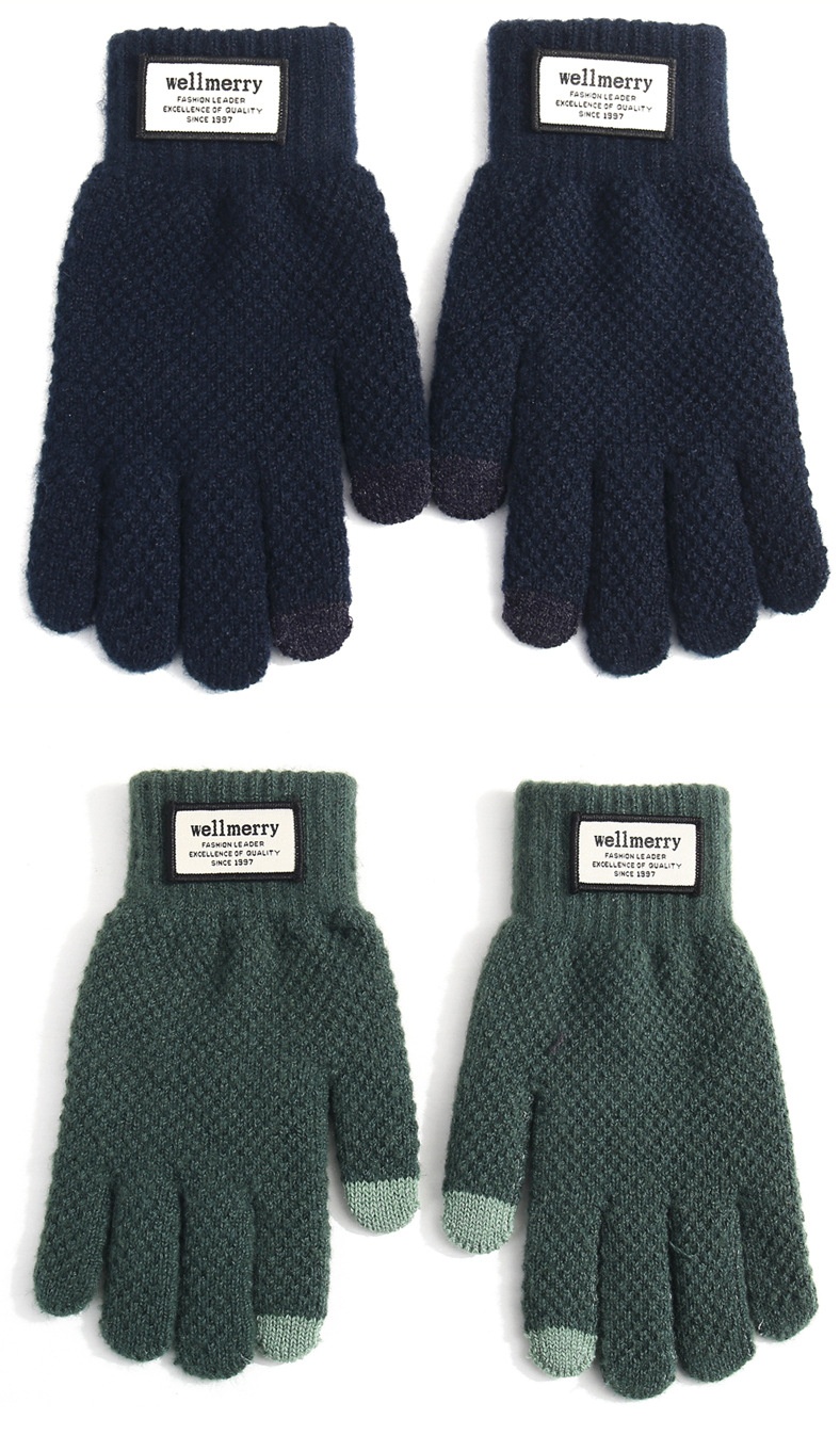 Guanti da ciclismo invernali in pile foderati, spessi, stile coreano, resistenti al freddo, con touchscreen, caldi, in maglia, per uomo e donna_voghion.com