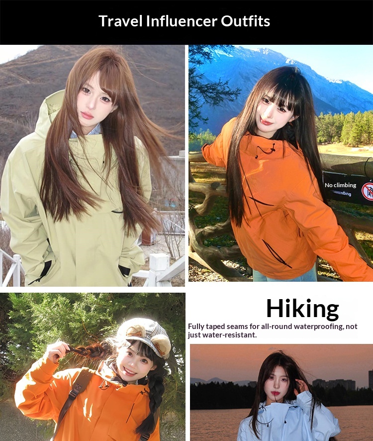 ragazzo Ragazzo Luo Tuo Stesso stile Donna Tre in Uno Escursionismo all'aperto Funzionale Foderato in Pile Idrorepellente Softshell Tre Porte_voghion.com