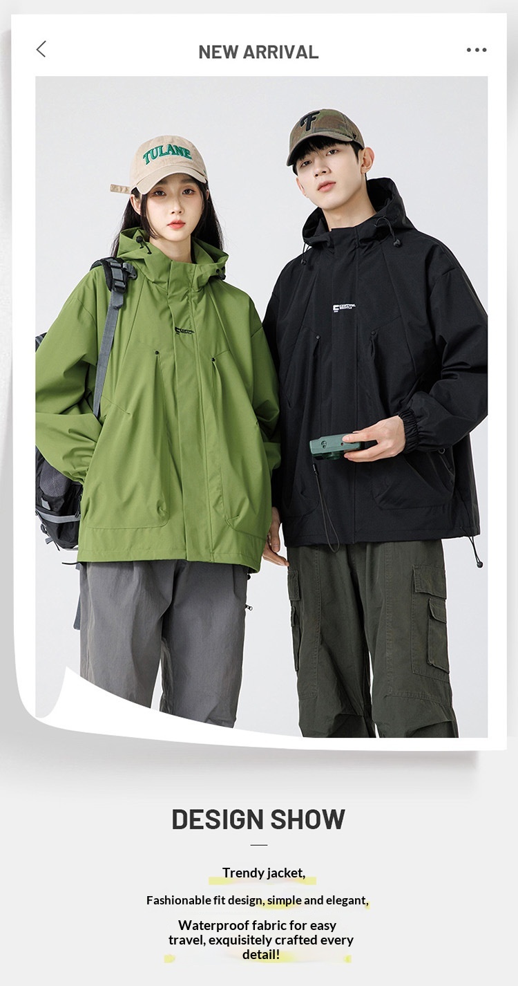 boy Boy Cross-Border Hot Sring And Autumn New Coule's Windbreaker Outdoor Waterroof Jacket Men's Functional Style Workwear_voghion.com
